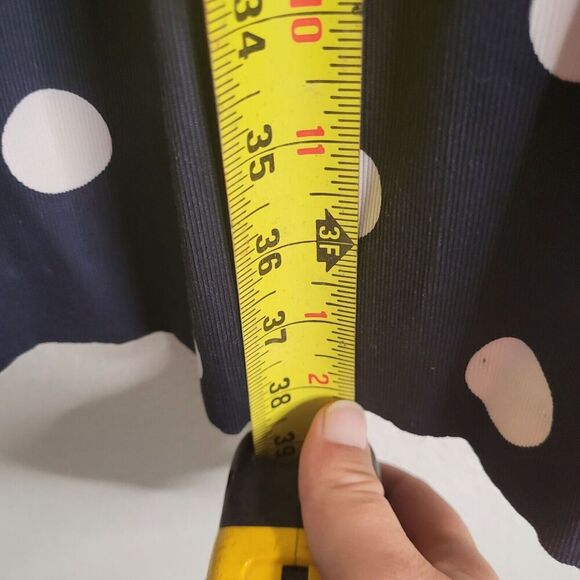 Eliza J Blue Polka Dot Dress Women's 4 Pleated Fit Flare Knee Length Sleeveless - Picture 11 of 13